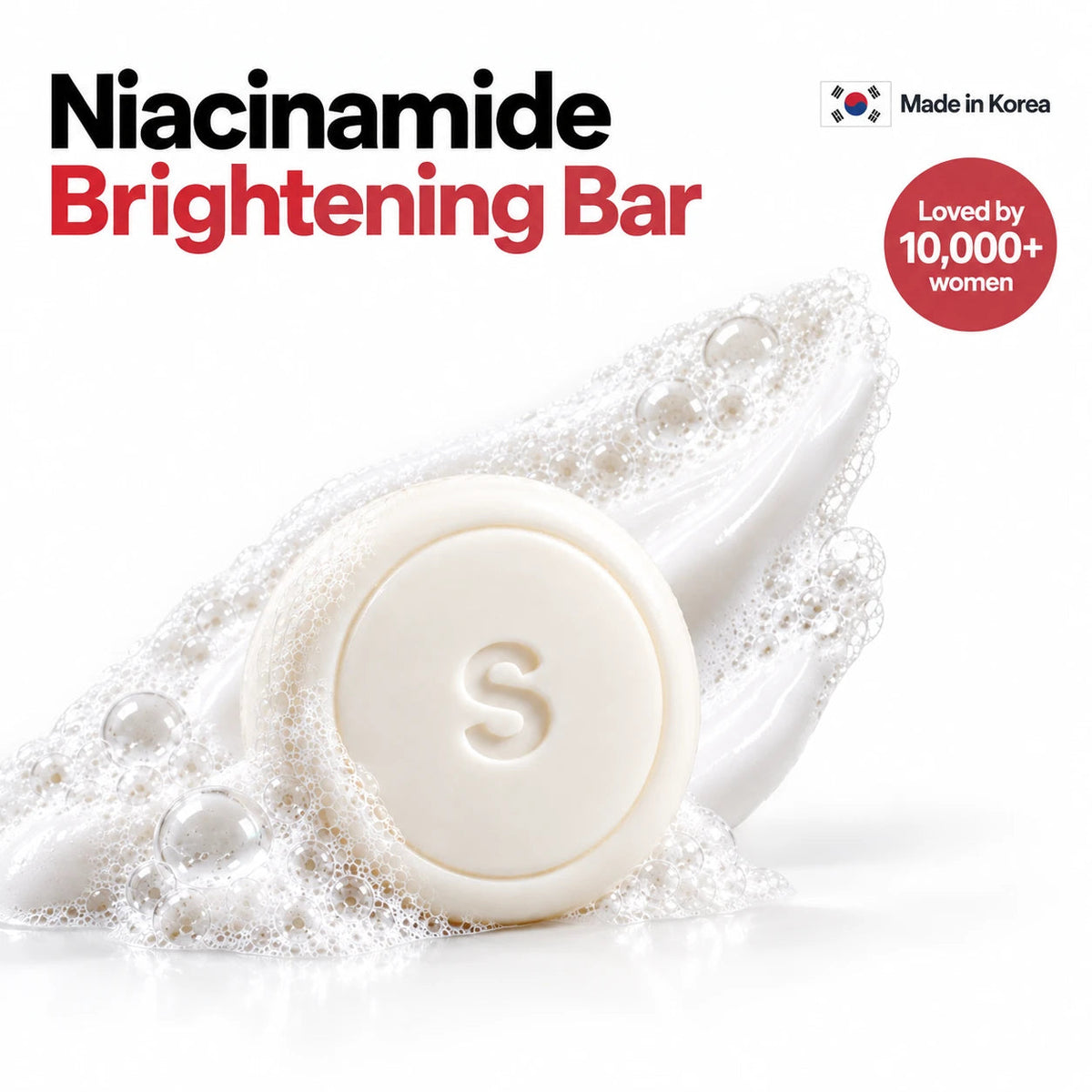 SEYUN Niacinamide Brightening Bar in creamy lather