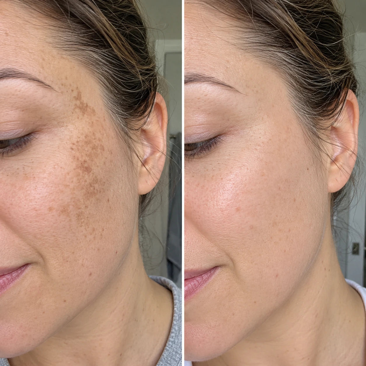 Before and after facial dark spots