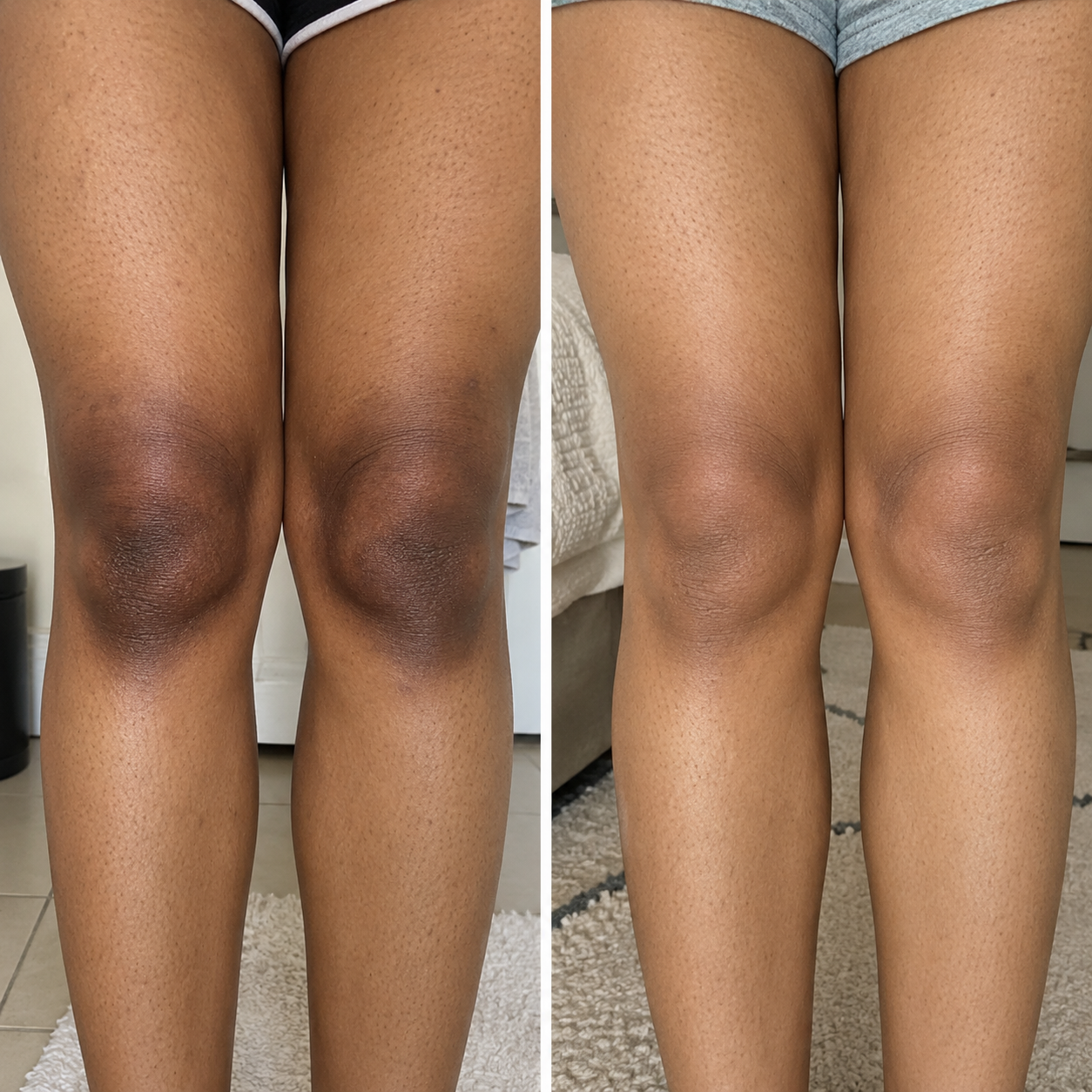 Customer before and after underarm dark spots